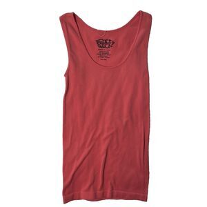 Y2K Lipstick Coral Pink Stretchy Long Tank One Size Casual Basic Layering Top